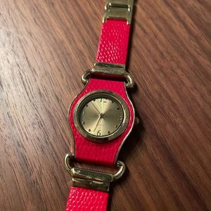 Quartz Watch with Red Band